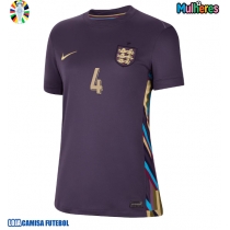 Camisa de Futebol Inglaterra Declan Rice #4 Equipamento Secundário Mulheres Europeu 2024 Manga Curta